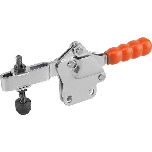 Toggle Clamp Standard Steel, Vertical Foot, Comp:Plastic, Comp:Orange, M=M05X35